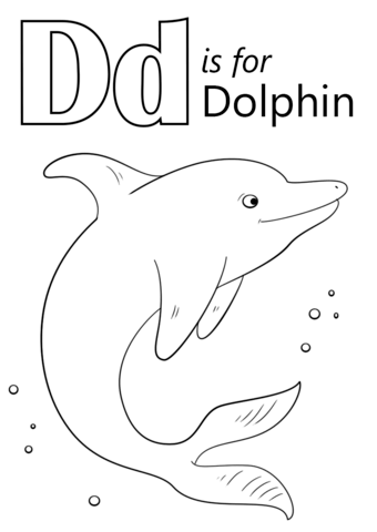 Letter D Is For Dolphin Coloring Page